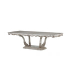 44-inch gebroken wit massief houten eettafel met kolomvoet