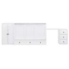 Queen Size Murphy Bed met USB-poort, lade, kledingkast en bureau