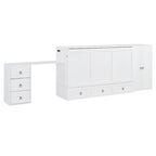 Queen Size Murphy Bed met USB-poort, lade, kledingkast en bureau
