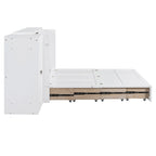 Queen Size Murphy Bed met USB-poort, lade, kledingkast en bureau