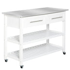 Kitchen Island With Stainless Steel Top(no include stool)