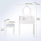 Vanity Table Set with 4 Drawer