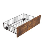 King Size Metalen Platform Bed met LED-Verlichting, Houten Hoofdbord en Twee Laden
