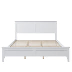 Queensize platformbed met massief houten frame en hoofdbord