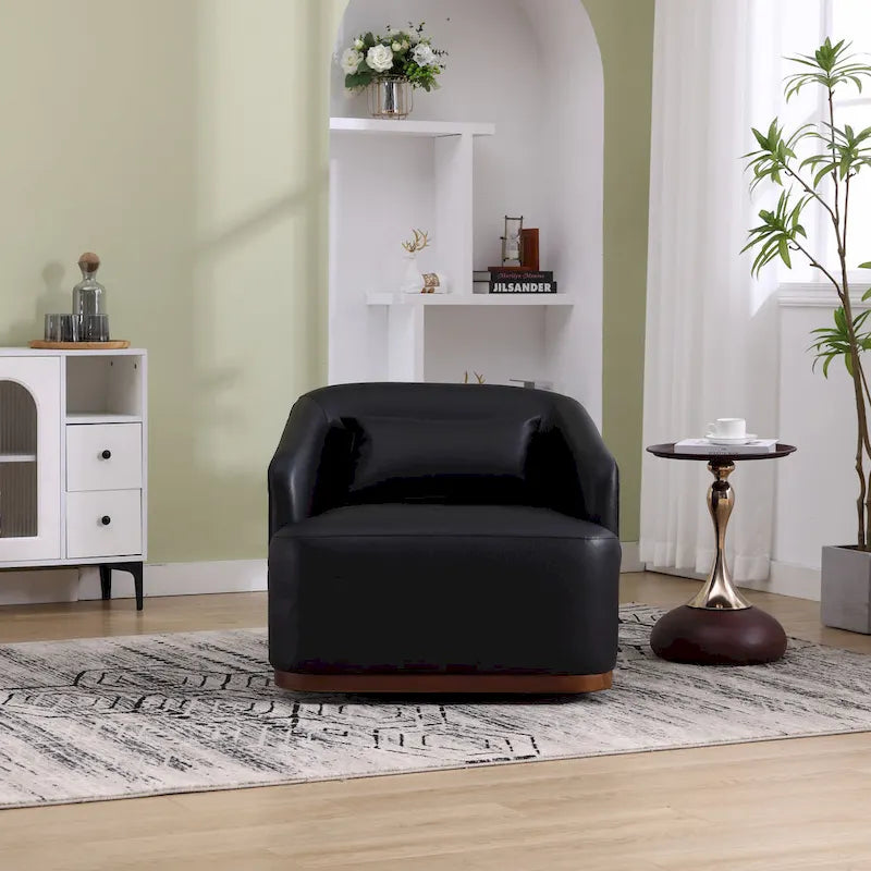 31,5 inch gestoffeerde 360° draaibare ronde accentstoel met metalen onderstel