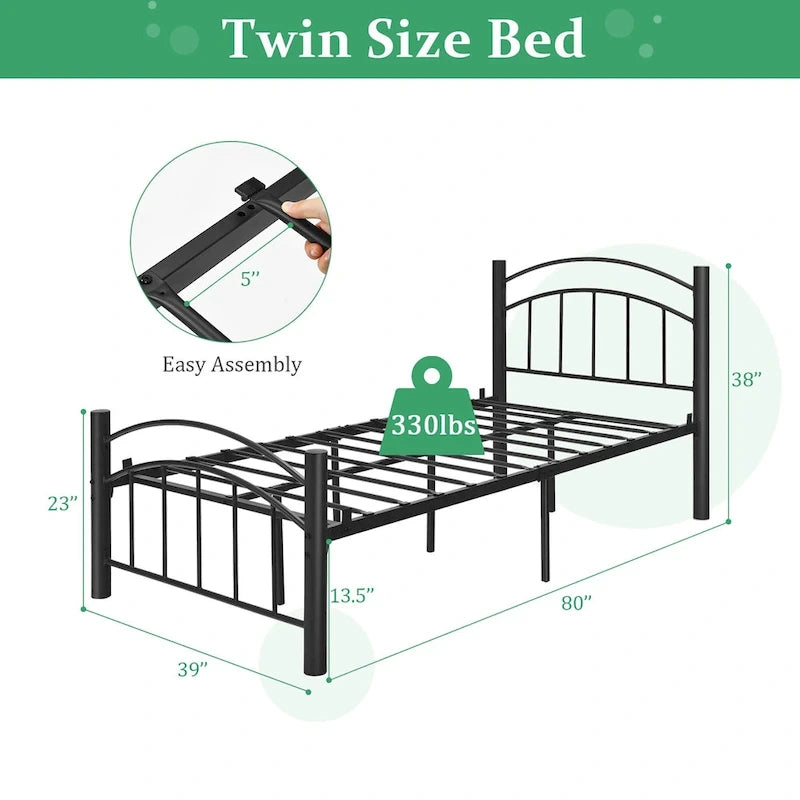Metalen bedframe – eenpersoons / tweepersoons / queensize