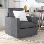 Overgangs Linnen Draaibare Fauteuil met Kussenrug