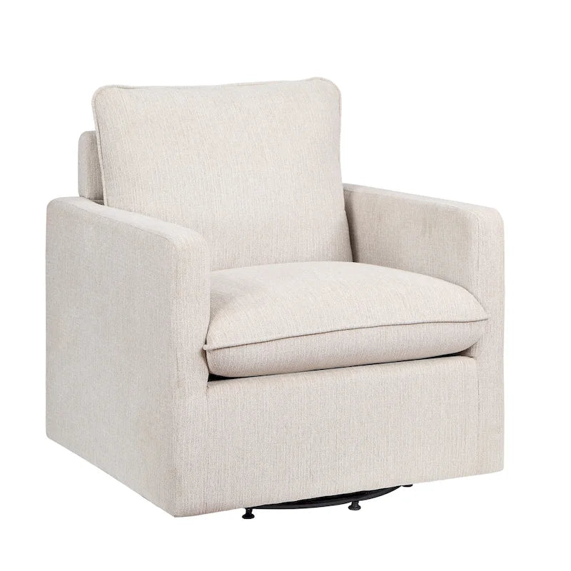 Overgangs Linnen Draaibare Fauteuil met Kussenrug
