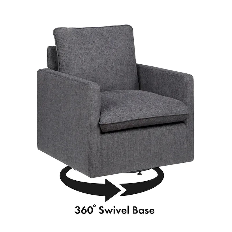 Overgangs Linnen Draaibare Fauteuil met Kussenrug