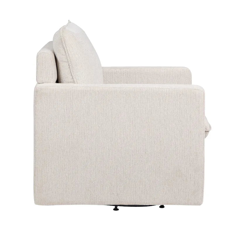 Overgangs Linnen Draaibare Fauteuil met Kussenrug