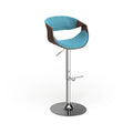 Mid-Century Modern Verstelbare Barkruk met Walnotenhouten Accenten