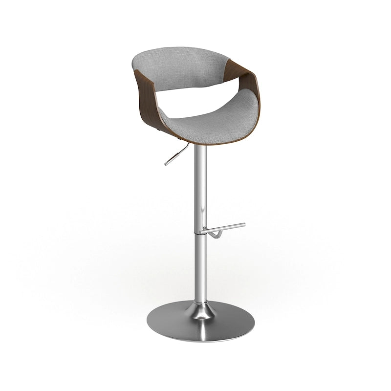 Mid-Century Modern Verstelbare Barkruk met Walnotenhouten Accenten