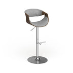 Mid-Century Modern Verstelbare Barkruk met Walnotenhouten Accenten