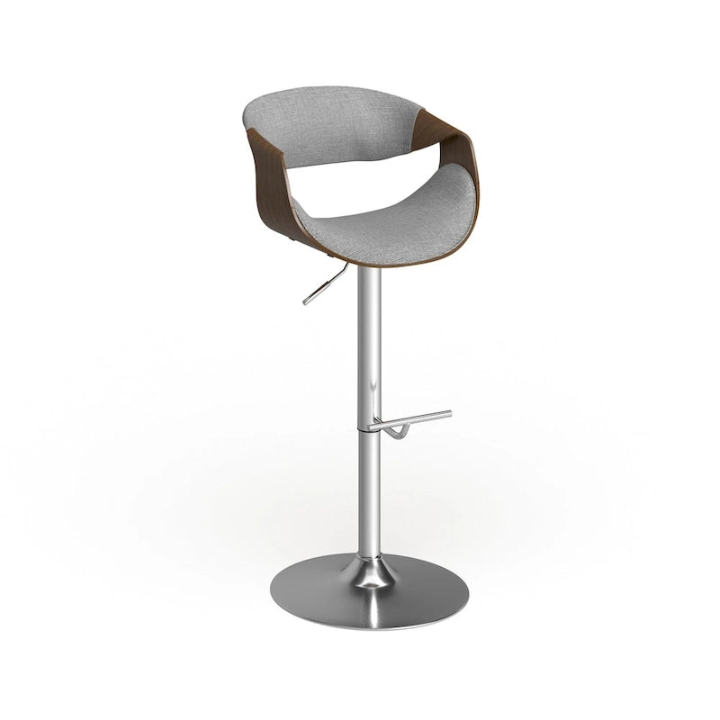 Mid-Century Modern Verstelbare Barkruk met Walnotenhouten Accenten