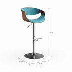 Mid-Century Modern Verstelbare Barkruk met Walnotenhouten Accenten