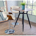 Mid-Century Modern Verstelbare Barkruk met Walnotenhouten Accenten