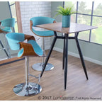 Mid-Century Modern Verstelbare Barkruk met Walnotenhouten Accenten
