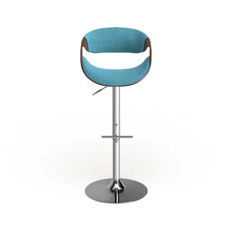 Mid-Century Modern Verstelbare Barkruk met Walnotenhouten Accenten