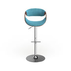 Mid-Century Modern Verstelbare Barkruk met Walnotenhouten Accenten