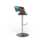 Mid-Century Modern Verstelbare Barkruk met Walnotenhouten Accenten