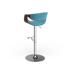 Mid-Century Modern Verstelbare Barkruk met Walnotenhouten Accenten