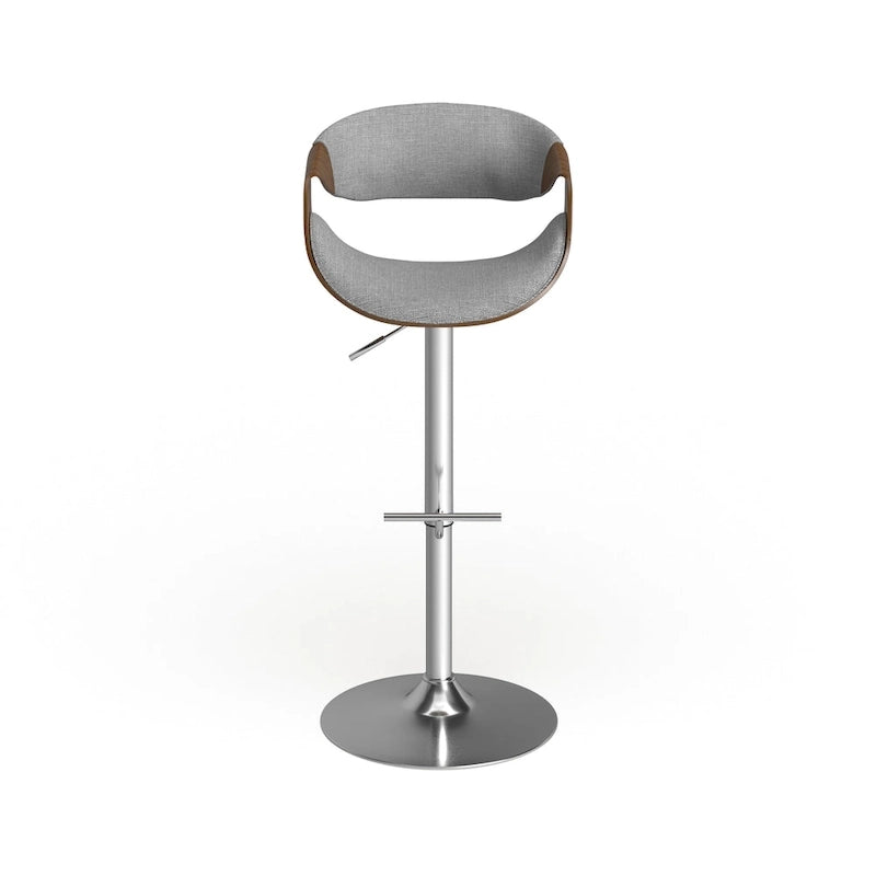 Mid-Century Modern Verstelbare Barkruk met Walnotenhouten Accenten