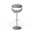 Mid-Century Modern Verstelbare Barkruk met Walnotenhouten Accenten