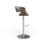 Mid-Century Modern Verstelbare Barkruk met Walnotenhouten Accenten