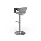 Mid-Century Modern Verstelbare Barkruk met Walnotenhouten Accenten