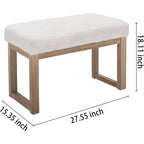 27-inch rechthoekige Ottomaanse bank, wit
