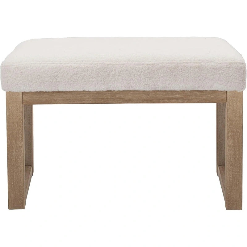 27-inch rechthoekige Ottomaanse bank, wit
