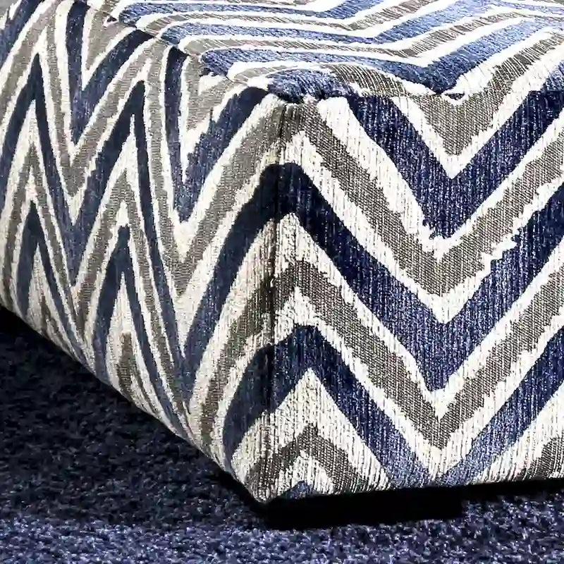 Overgangs Marineblauwe Microfiber Vierkante Poef