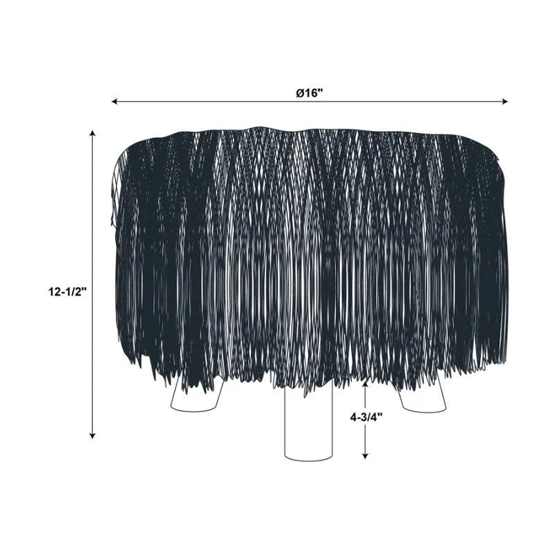 Witte Shaggy Faux Fur Poef
