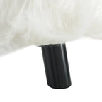 Witte Shaggy Faux Fur Poef