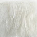 Witte Shaggy Faux Fur Poef