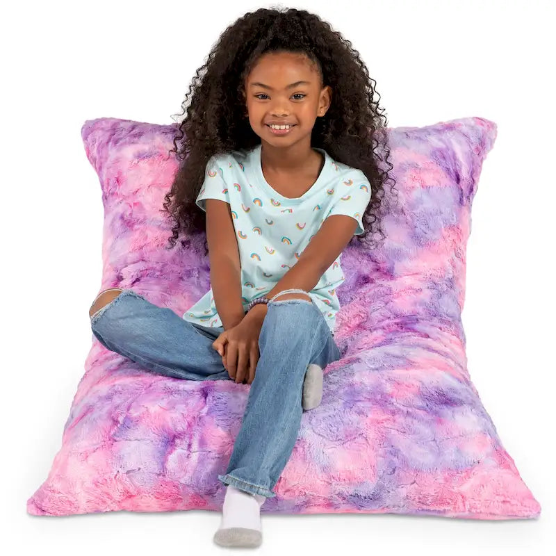 Giant Faux Fur Floor Pillow Bean Bag, 107 cm