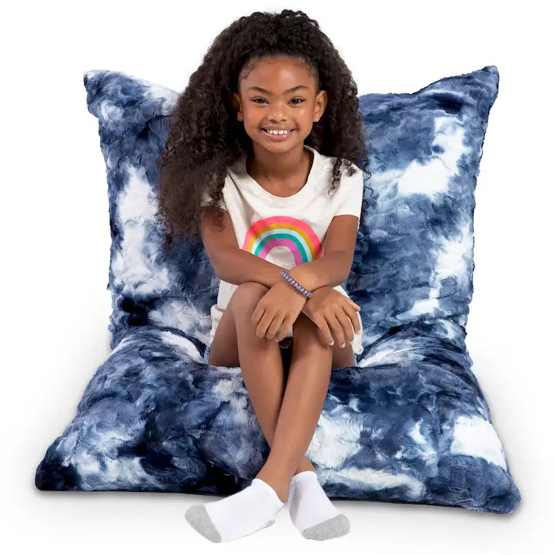 Giant Faux Fur Floor Pillow Bean Bag, 107 cm