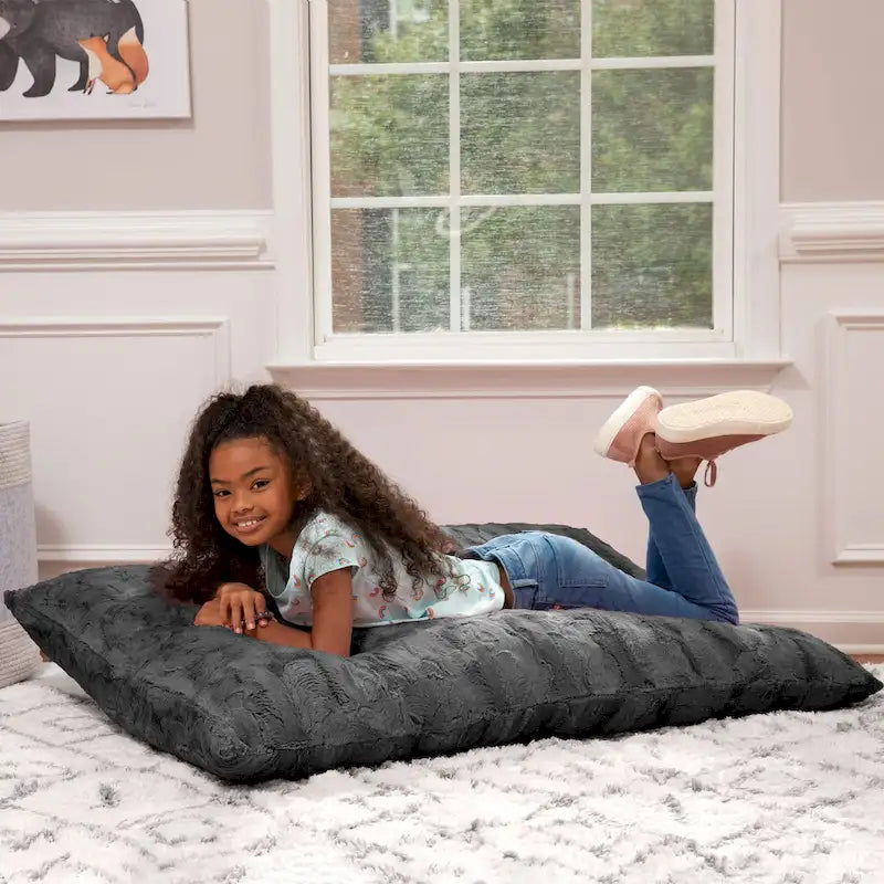 Giant Faux Fur Floor Pillow Bean Bag, 107 cm