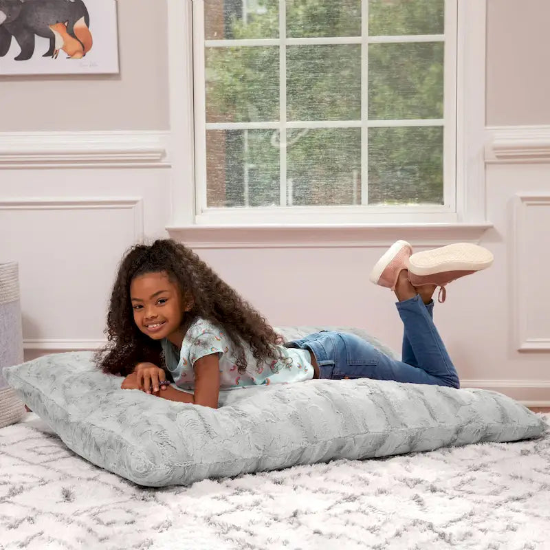 Giant Faux Fur Floor Pillow Bean Bag, 107 cm