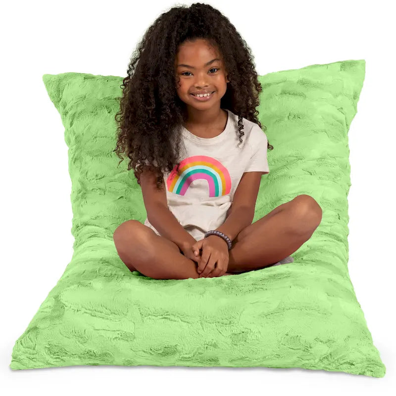Giant Faux Fur Floor Pillow Bean Bag, 107 cm