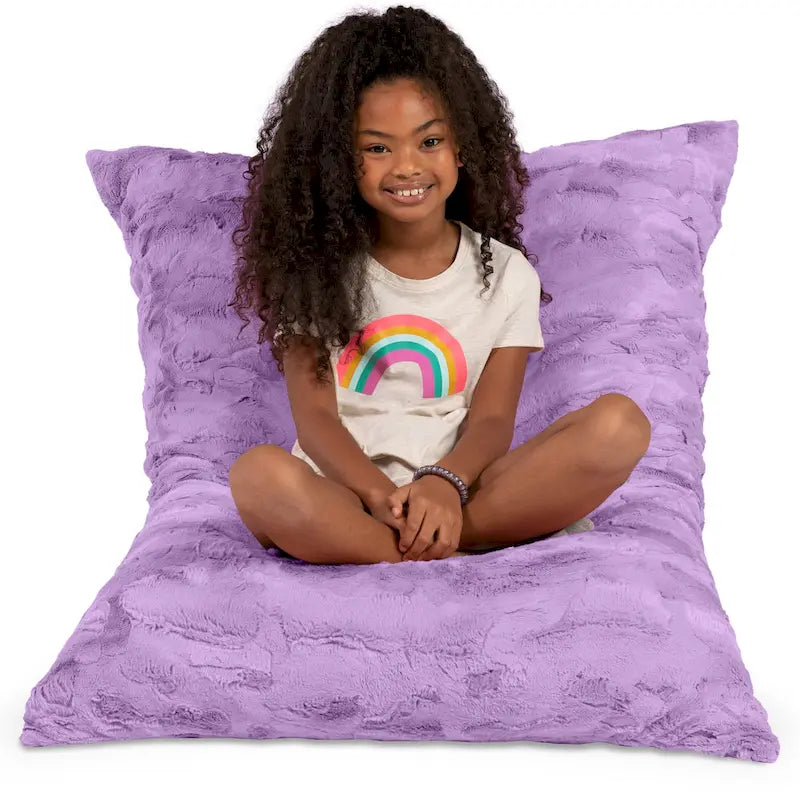 Giant Faux Fur Floor Pillow Bean Bag, 107 cm