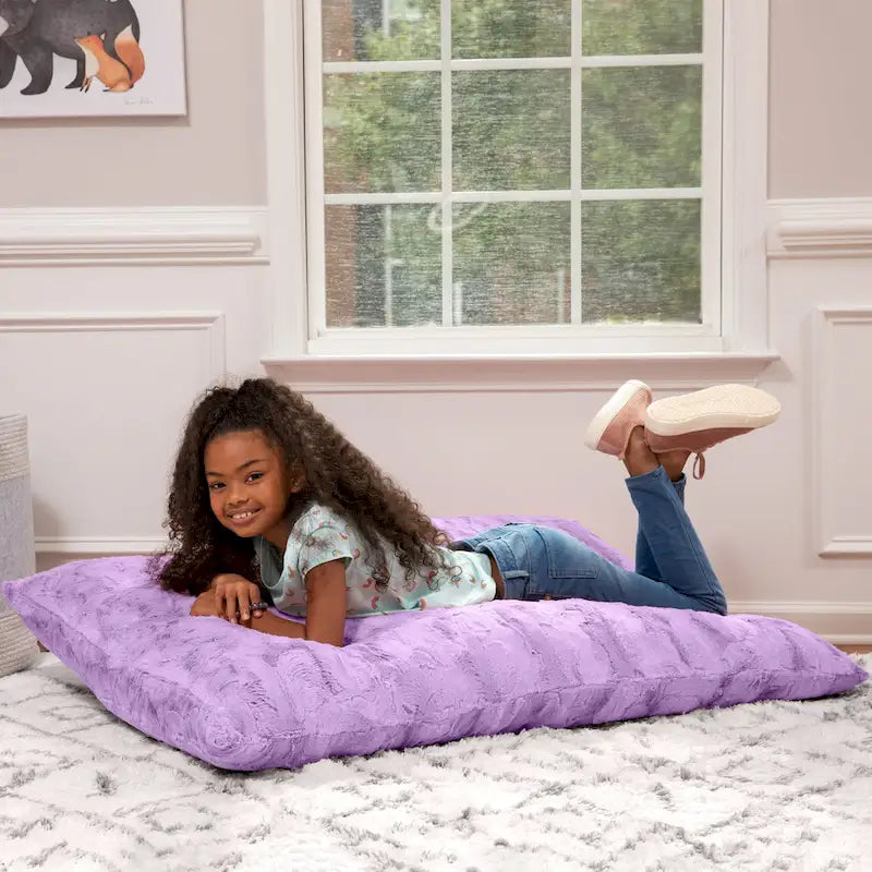 Giant Faux Fur Floor Pillow Bean Bag, 107 cm