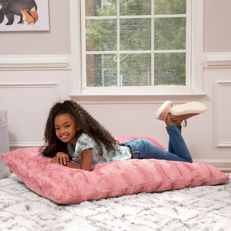 Giant Faux Fur Floor Pillow Bean Bag, 107 cm