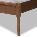 Mid-Century Modern Platformbed van Synthetisch Rotan en Hout - Essen Walnoot
