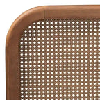 Mid-Century Modern Platformbed van Synthetisch Rotan en Hout - Essen Walnoot