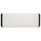 Teak bank met geweven lederen zitting en kussen - 70B x 26D x 19H