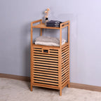 Bamboe Badkamer Wasgoed Opbergkast met 2 Schappen - 44 x 33 x 96 cm