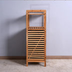 Bamboe Badkamer Wasgoed Opbergkast met 2 Schappen - 44 x 33 x 96 cm
