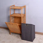 Bamboe Badkamer Wasgoed Opbergkast met 2 Schappen - 44 x 33 x 96 cm