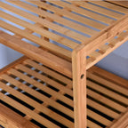 Bamboe Badkamer Wasgoed Opbergkast met 2 Schappen - 44 x 33 x 96 cm